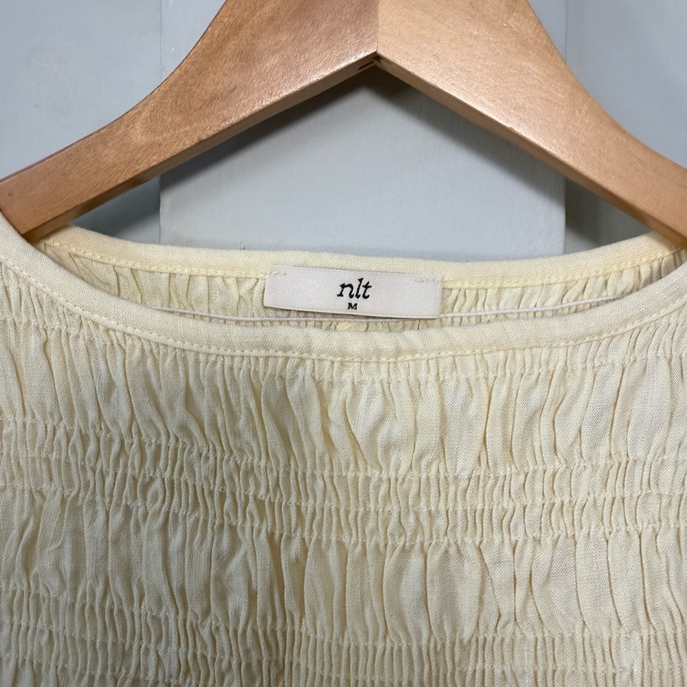 Cream Smocked Top